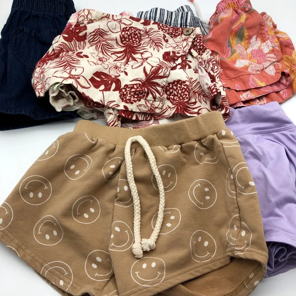 Girls 4T Shorts BUNDLE Summer 7 Piece Lot Carter's Oshkosh Skort Skirt